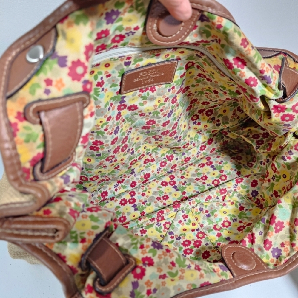 FOSSIL STRAW SATCHEL BAG - Picture 10 of 10